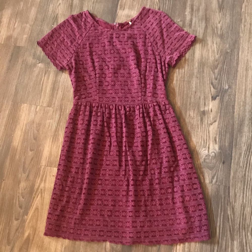 Free People Maroon Lace Dress